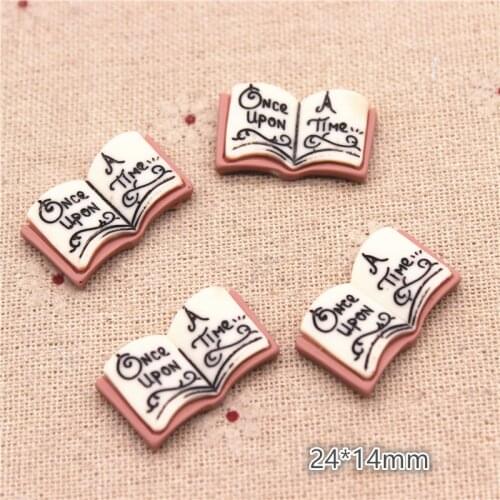 10pcs Cute Resin Antique Book Flatback Cabochon Miniature Figure Craft DIY Home Decoration Accessories,24*14mm
