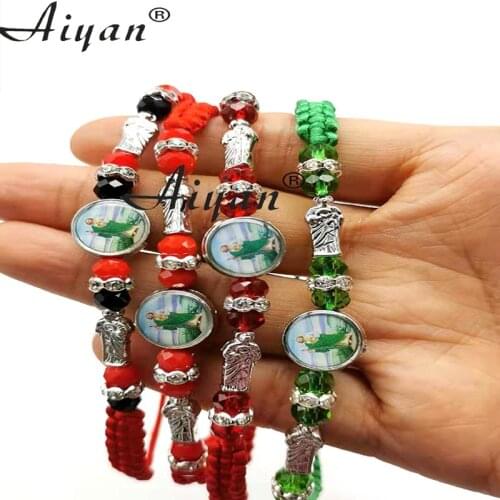 12 Pieces Religion The Father Virgin Mary Hand-Woven Bracelet With Picture Drop The Oil Worn By As Gifts Or Pray