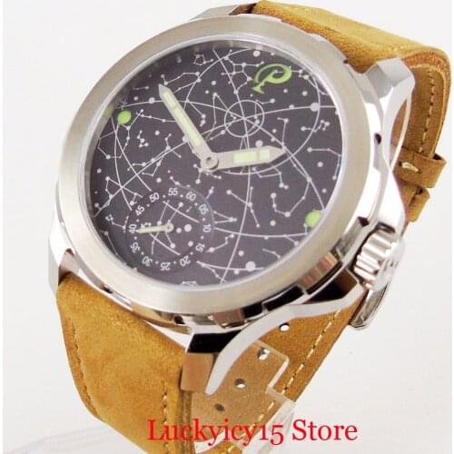 2 Models 44mm Hand Winding Men Watch Special Dial 6498 Movement Round Stainless Steel Case Wristwatch
