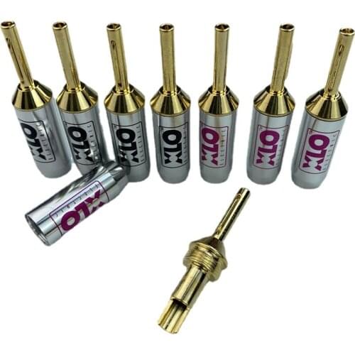 4Pcs XLO Speaker Cable Banana Plug 24K Gold Plated Connector HiFi Audio Line Adapter