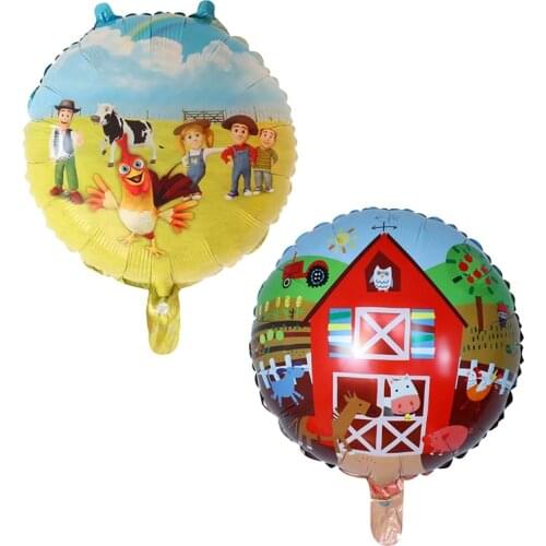 50pcs/Lot 18inch Cartoon Farm Paradise Party Foil Helium Balloon Party Supplies Decoration Pasture Animals Balloons Kids Toys