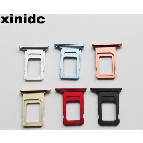 Xinidc 50pcs Dual/Single SIM Card Reader Connector Socket Tray Holder Slot Module for iPhone XR with Rubber Replacment Parts