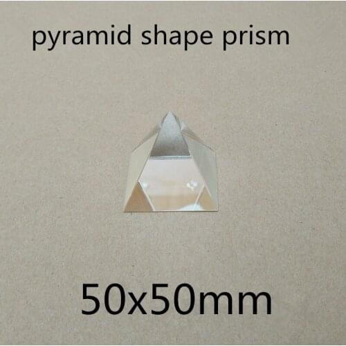 50x50mm 50*50mm K9 pyramid Prism Lens For Physical Experiments and see the rainbow