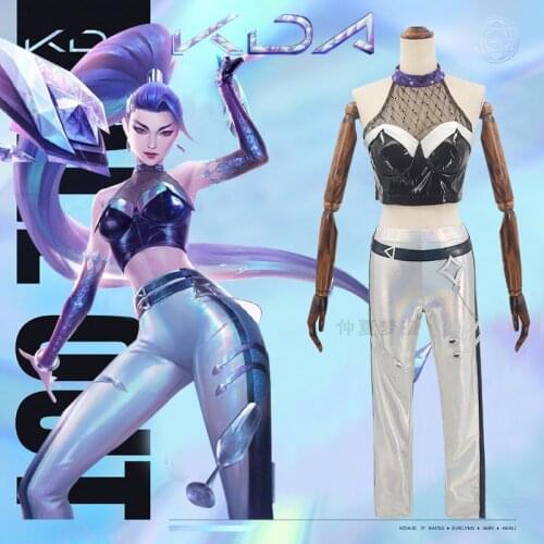 Anime LOL KDA Kaisa ALLOUT Outfit Battle Uniform Sexy Stage Dress Party Women Cosplay Costume Halloween Free Shipping 2020 New