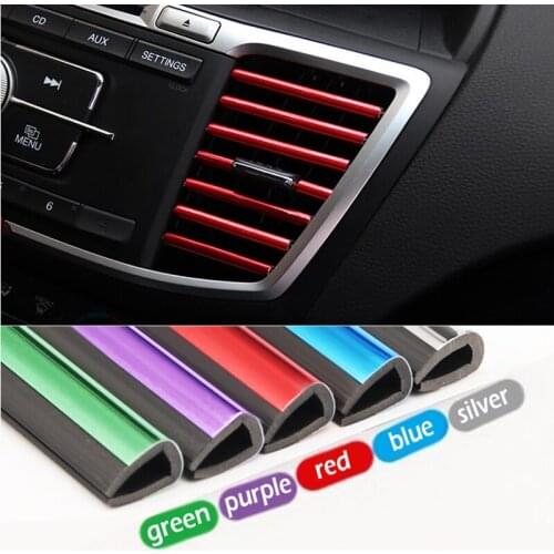 Car Interior Air Conditioner Outlet Vent Grille Car Interior Decoration Strip For VW Polo 6r GTI Golf 4 5 6 7 Jetta MK5 MK6