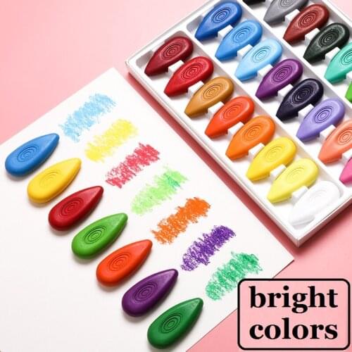 12/24Colors Water Drop Shaped Caryon Washable Eraserable Safety Material Kids Students Art Class DIY Draw Graffiti Home 72074