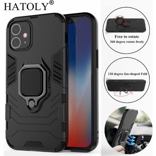 For iPhone 12 Case Cover 11 Pro XS 7 8 6S PLUS SE 2 Magnetic Suction Ring Bracket Cases Silicone Hard Armor Cover for iPhone 12