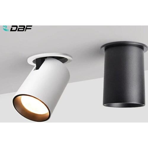 [DBF]Foldable LED Ceiling Recessed Light 7W 12W LED Spot Lights Living room TV background wall Aisle Ceiling COB Downlight