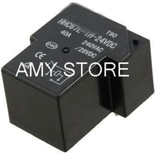 DC 24V Coil SPST 4 Pin 40A Mini Power Relays PCB Type HHC67E-1H(T90)