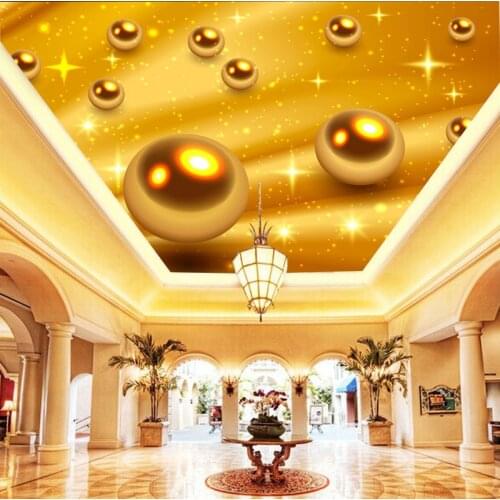 Beibehang European TV backdrop mural wallpaper Seamless 3d wallpaper ceiling murals and gold beads papel de parede
