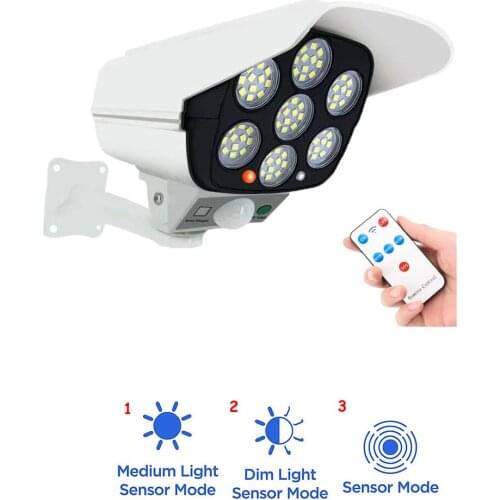 Remote Solar motion sensor lamp Fake Dummy Camera Outdoor Waterproof Home Camera Power Simulation Camera LED light Security Surv