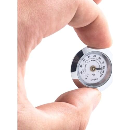 28mm Mini Round Cigar Hygrometer High Precision Moisture Meter Tobacco Humidor Humidity Gauge GXMA