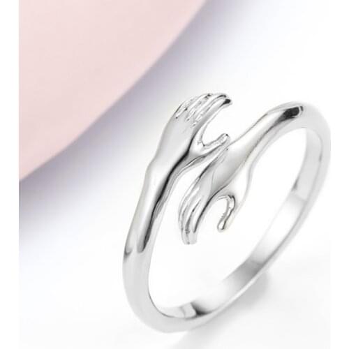 Hot New Rings European and American Jewelry Rings Love Hug Rings Retro Fashion Rings Trend Open Rings Simple Temperament Rings