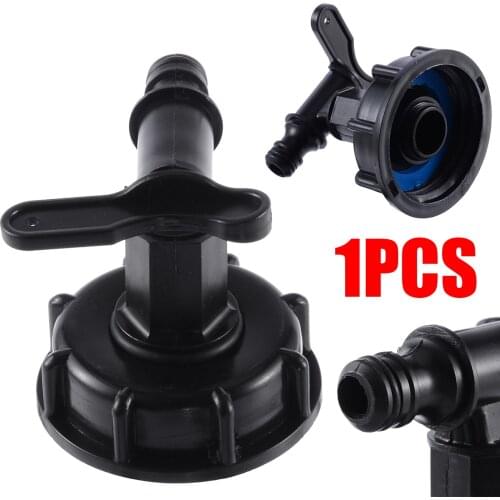 Black 1000L IBC Barrel Valve Fittings Adapter 60mm To 15mm Gaden Water Tank Valves Connectors Tank Hose Fittings Switch Tools