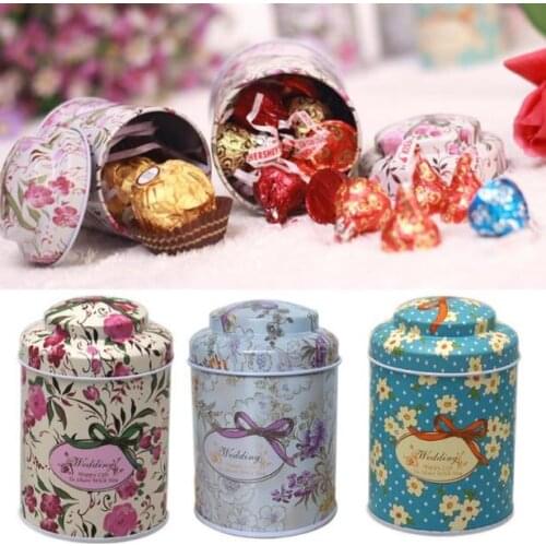 Europe type style tea caddy receive box candy storage box wedding favor tin box cable organizer container household 50