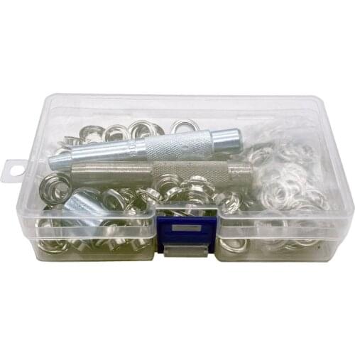 Box pack100 set brass eyelet inner diameter 10 MM grommets with Eyelet Punch Die Tool Set brass rivet eye button