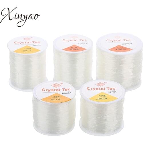 XINYAO 0.5/0.6/0.7/0.8/1.0/1.2/1.5mm Size Round Elastic Crystal Wire White Strong Thread Rope for DIY Jewelry Making F7401