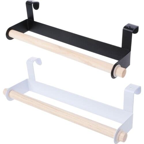 Kitchen Roll Paper Storage Rack Towel Holder Tissue Hanger Under Cabinet Door,Towel Racks for Bathroom,Over the Door Towel Rack