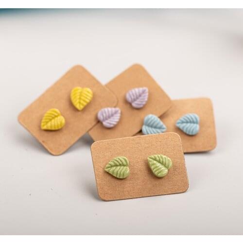 Forest Element Multicolor Leaves Ceramic Earrings Exquisite Porcelain Accessories Wholesale #LY214