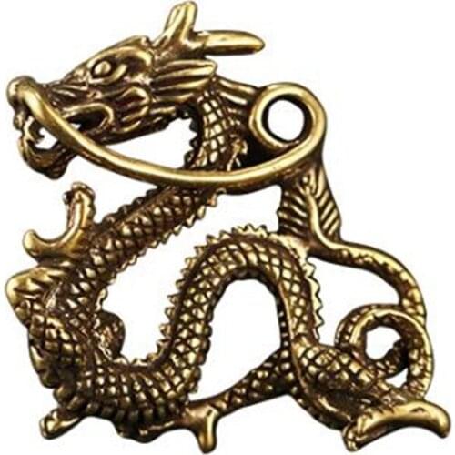 Casting Metal Dragon Retro Ornaments Gifts 3D Figurine Mini Animal Collect Home Office Room Desktop Decoration Sculpture