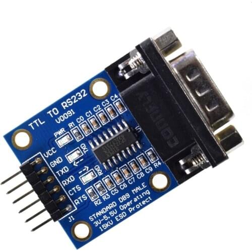5PCS RS232 Serial Port To TTL Converter Module max3232 5V/3.3V with Jump Cables Wholesale Price