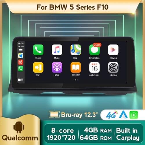 MSM8953 2021 4G LTE Blu-Ray Android 10 Car Multimedia Player Carplay Auto GPS DSP for BMW 5 Series F10 F11 2013 - 2017 CIC NBT