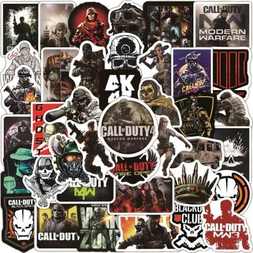 50/100Pcs Call Of Duty Game Stickers Waterproof Vinyl Sticker For Luggage Skateboard Phone Guitar Laptop DIY Graffiti Sticker