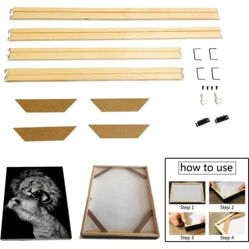 Natural DIY Wooden Frame For Canvas Wall Art Photo Frame Ready To Hang Self Assembly Frame For Poster No Canvas Drop Shipping