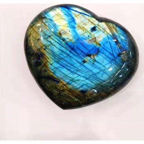 Natural crystal labradorite love blue moonstone small love rough polished ornaments toy crystal