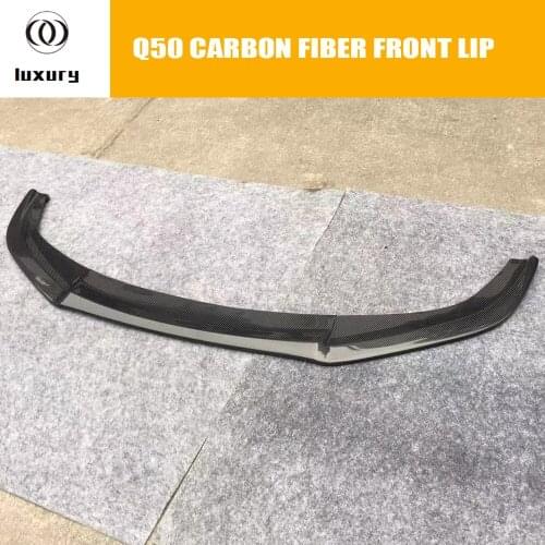 Q50 Carbon Fiber Front Lip Chin Spoiler for Infiniti Q50 2014 2015 2016 2017 Auto Racing Car Front Bumper Lip Spoiler Diffuser