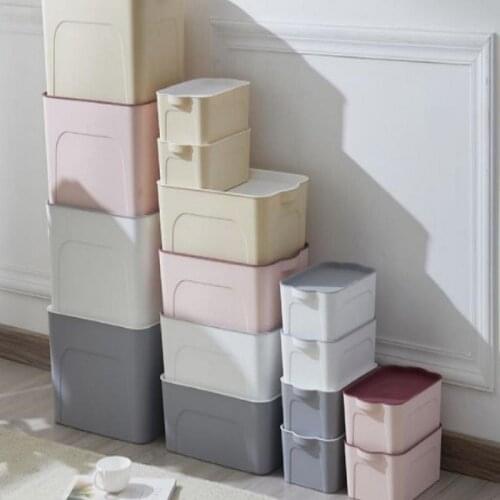 Plastic Underwear Storage Box with Lid Grids Stackable Home Wardrobe Drawer Closet Organizer Toy Cosmetic Socks Snack Container