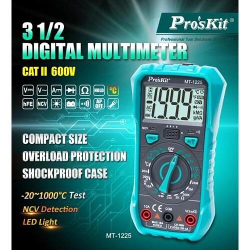 Proskit MT-1225 3 1/2 digital high-precision burn-proof electrician universal meter digital display small portable automatic