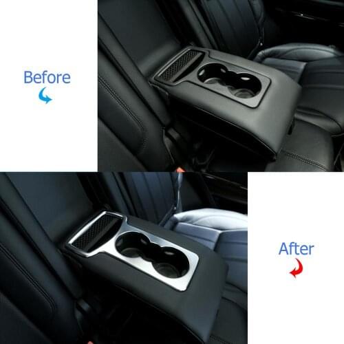 For Range Rover Sport RR Sport 2014-2017 Car-Styling ABS Chrome Rear Row Cup Holder Cover Frame Trim Auto Accessories