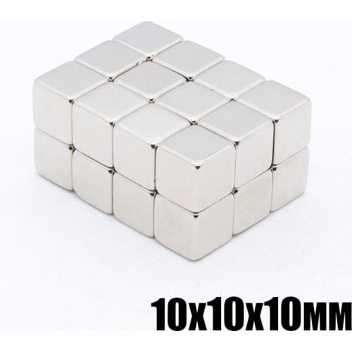50pcs 10x10x10 mm Super Strong Rare Earth permanent Magnet 10*10*10 mm N35 Small Block Powerful magnetic Neodymium Magnets