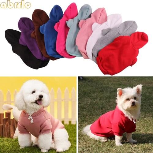 Dog Hoodies Puppy Sweatshirt Solid Soft Cute Cat Clothes For Small Dogs Clothing Pet Costume Chihuahua Sweater Warm Pug Dog Coat