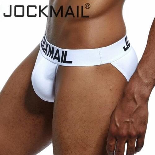 JOCKMAIL Brand Sexy Mens Underwear Briefs Men Cotton Soft High Stretch Bikini Gay Solid Gray Color Low Rise Enhancing panties