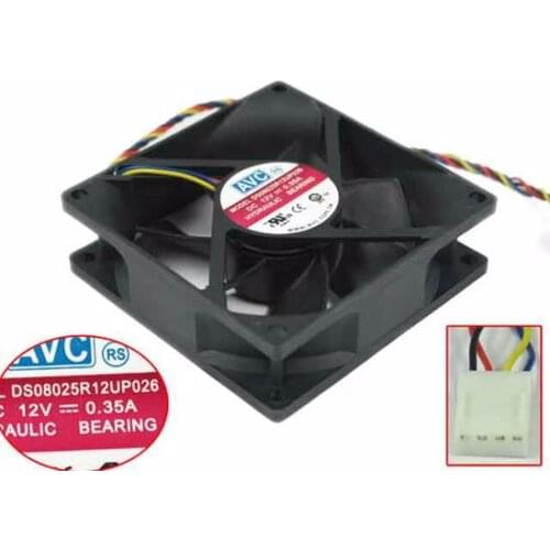 AVC DS08025R12UP026 Server Cooling Fan DC 12V 0.35A 80x80x25mm 4-wire