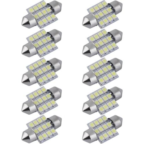 Bright 12SMD 3528 Car Auto Map Dome Interior Lights Bulb 31mm Festoon Lamp For Car Interior License Plate