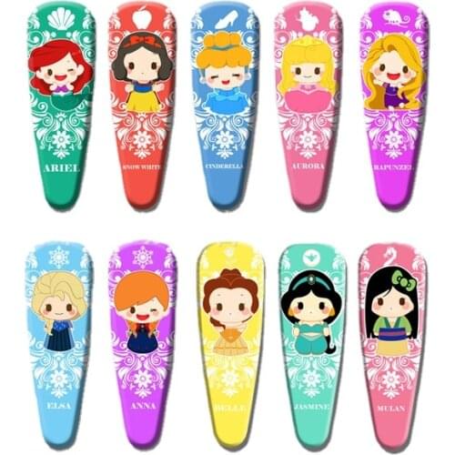 10pcs Baby Girl Hairpin Disney Fabric Cute Snow White Frozen Bows Baby Hair Accessories Little Girl Hair Decoration