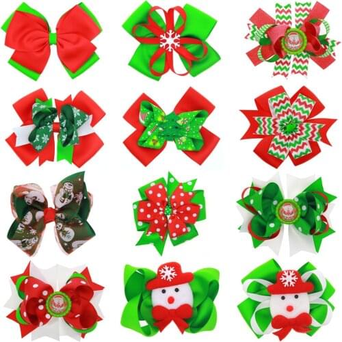 Christmas bow hairpin