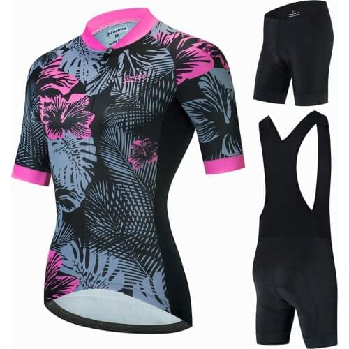 Fualrny Pro Womens Cycling Jersey Set Road Bike Wear Cycling Clothes Suit Breathable Mountain Bicycle Cycling Clothing Suit