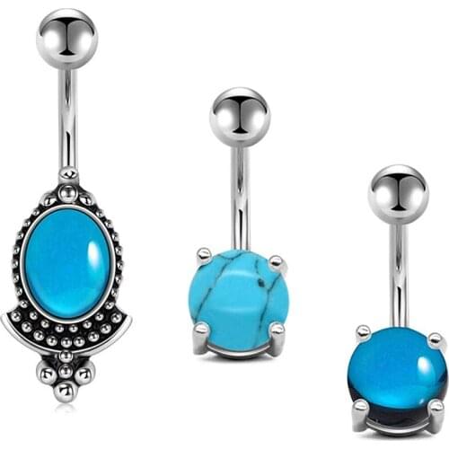 14G Belly Button Rings for Women Girls 10mm Belly Bar CZ Marble Stone Synthetic Opal Belly Navel Barbell Rings Piercing