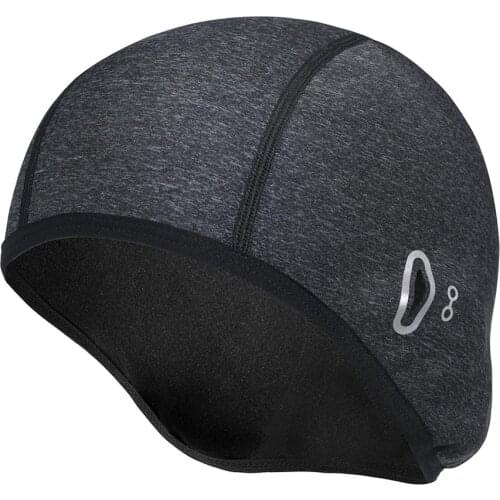 Winter Ski Cap Windproof Thermal Fleece Cycling Cap Running Skiing Motocycle Head Hat Snow Road Bike Outdoor Headwear Grey Color