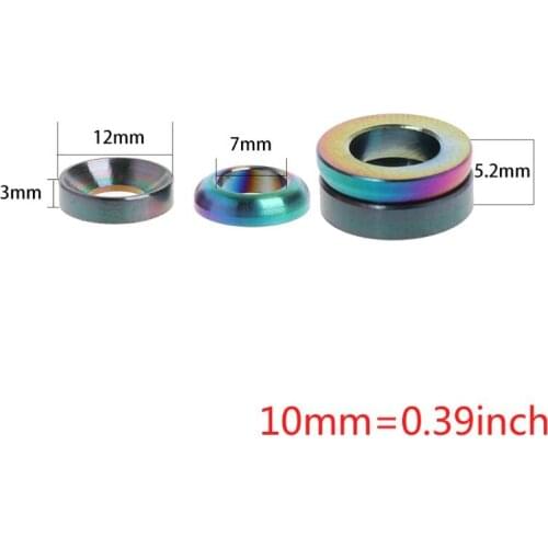 2 Pcs/Set Bicycle Spacer Hydraulic Brake Caliper M6 Titanium Alloy MTB Bike Parts Repair Convex Concave Hollow Washer Rings 77UF