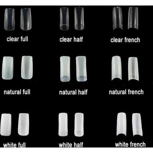 500Pcs/box False Ballerina Natural/clear/white Coffin Fake Nails 3 Styles Manicure Nails for Extension&protection Nail Art Tools
