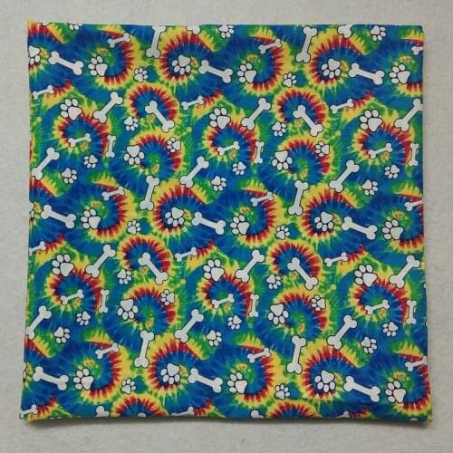 50x100cm Rainbow Color Colorful Animal Footprint Bone Printed Cotton Fabric Animal Fabric Patchwork for Cloth Dress Home Decor