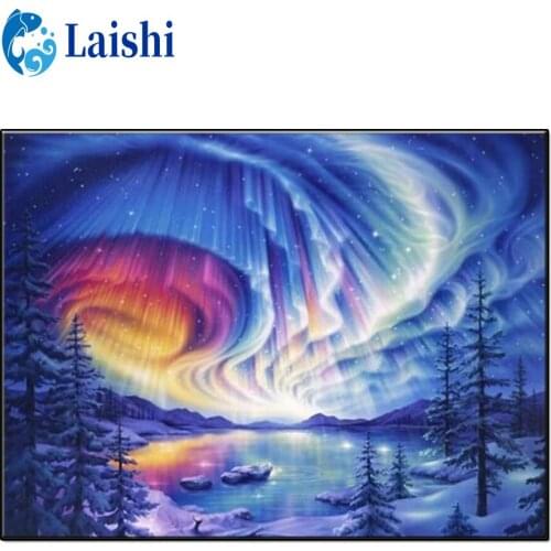 5D Diamond Painting Northern lights natural scenery Full Square Diamond Embroidery Sale Rhinestones Pictures Diamond Mosaic