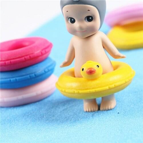1/12 Dollhouse Accessories Miniature Simulation Kawaii Duck Head Swim Ring Doll Accessories Birthday Cake Decoration