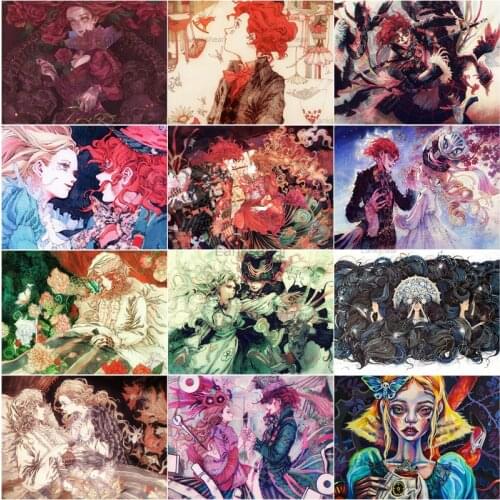 5D Diy Diamond Illustration Anime Characters Painting Full Square Round Drill Mosaic Embroidery Holiday Handmade Gift Home Decor