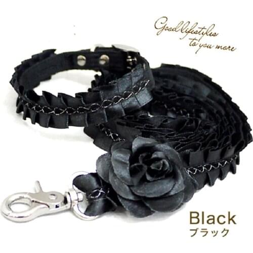 Free Shipping Princess Camellia Lace Adjustable Dog Collar Leash Pet Accessories Collier Yorkie Poodle Maltese